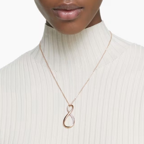 Swarovski infinity necklace gold rose-tone - Picture 5 of 6